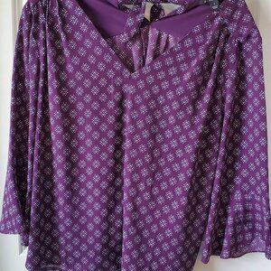 41 Hawthorn purple - bell sleeve blouse from Stitch Fix- Size L
